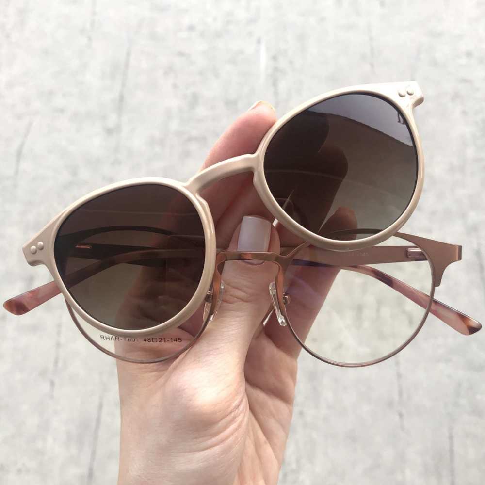 Armação Clip On Redonda 167 Nude