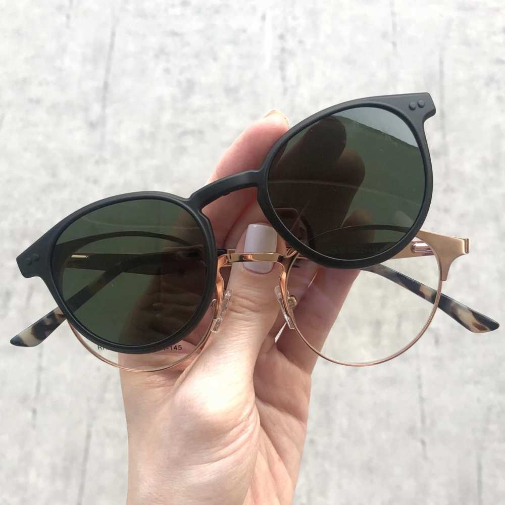 Armação Clip On Redonda 167 Preta