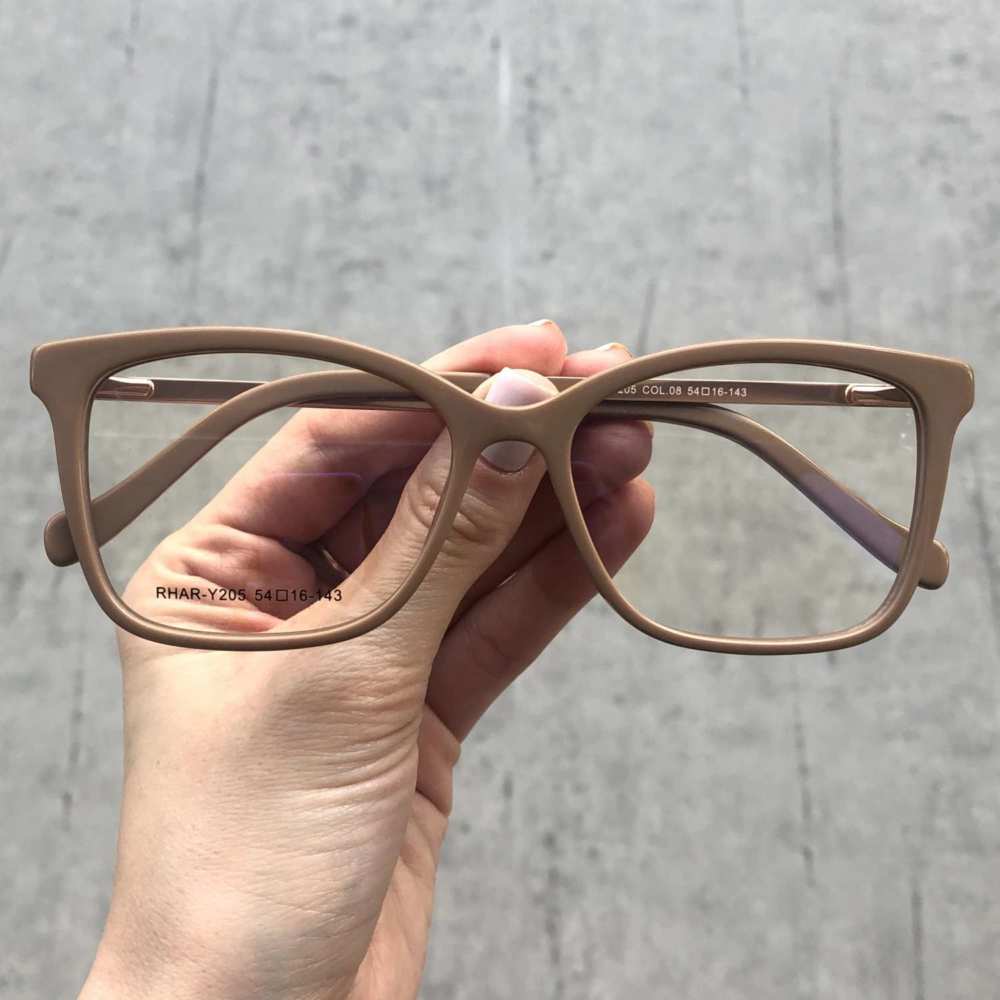 oticagriss armacao para grau retangular 164 nude