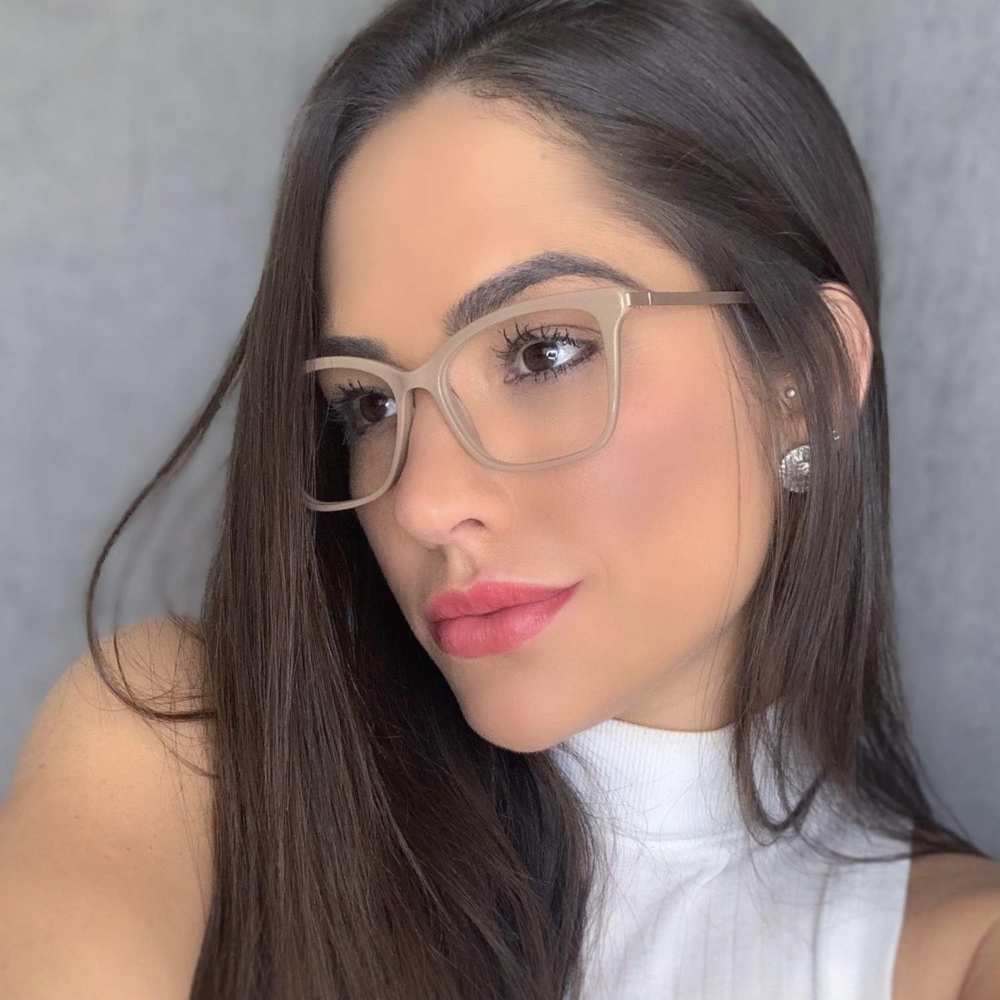 oticagriss armacao para grau retangular 164 nude 2