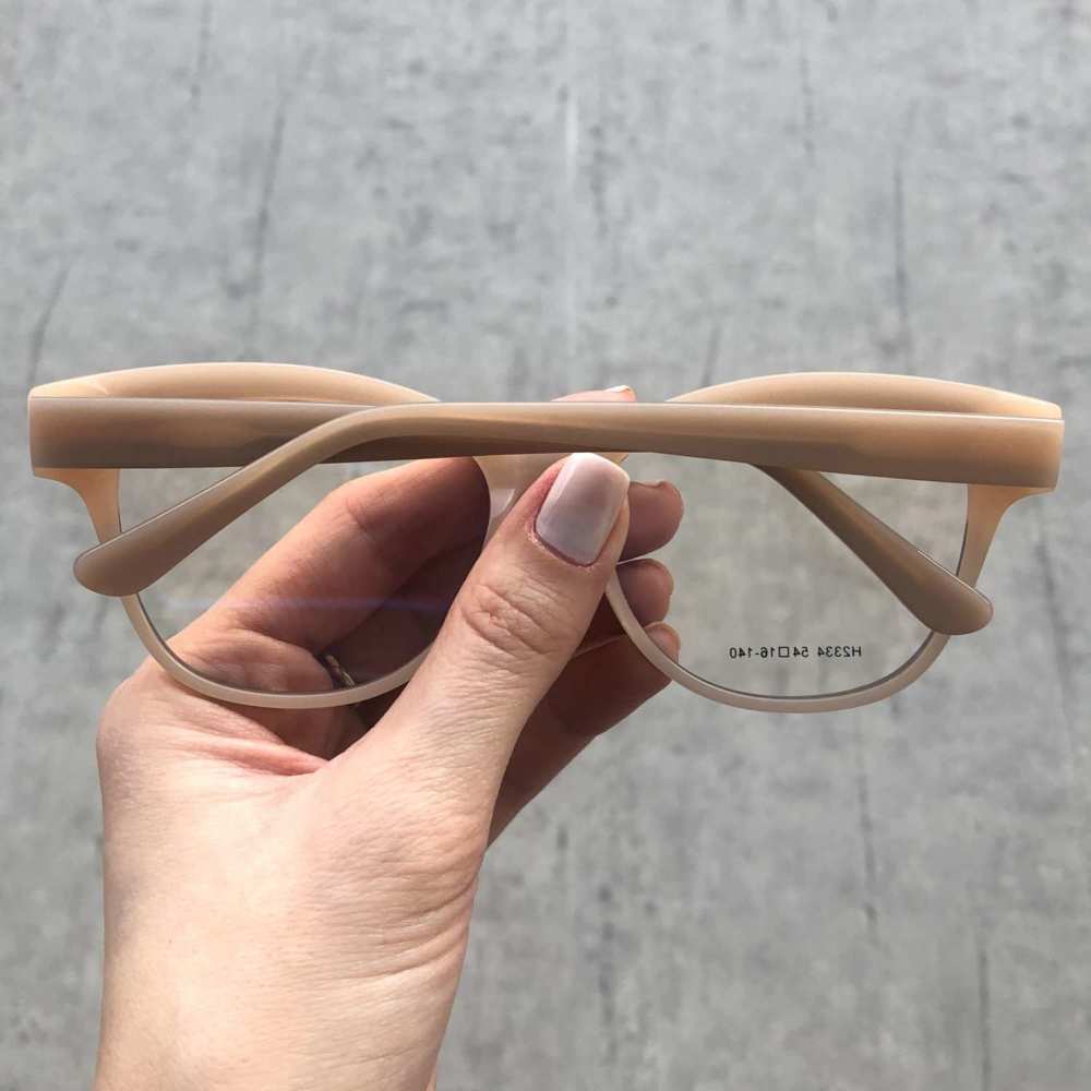 oticagriss armacao para grau retangular 165 marrom com nude 1