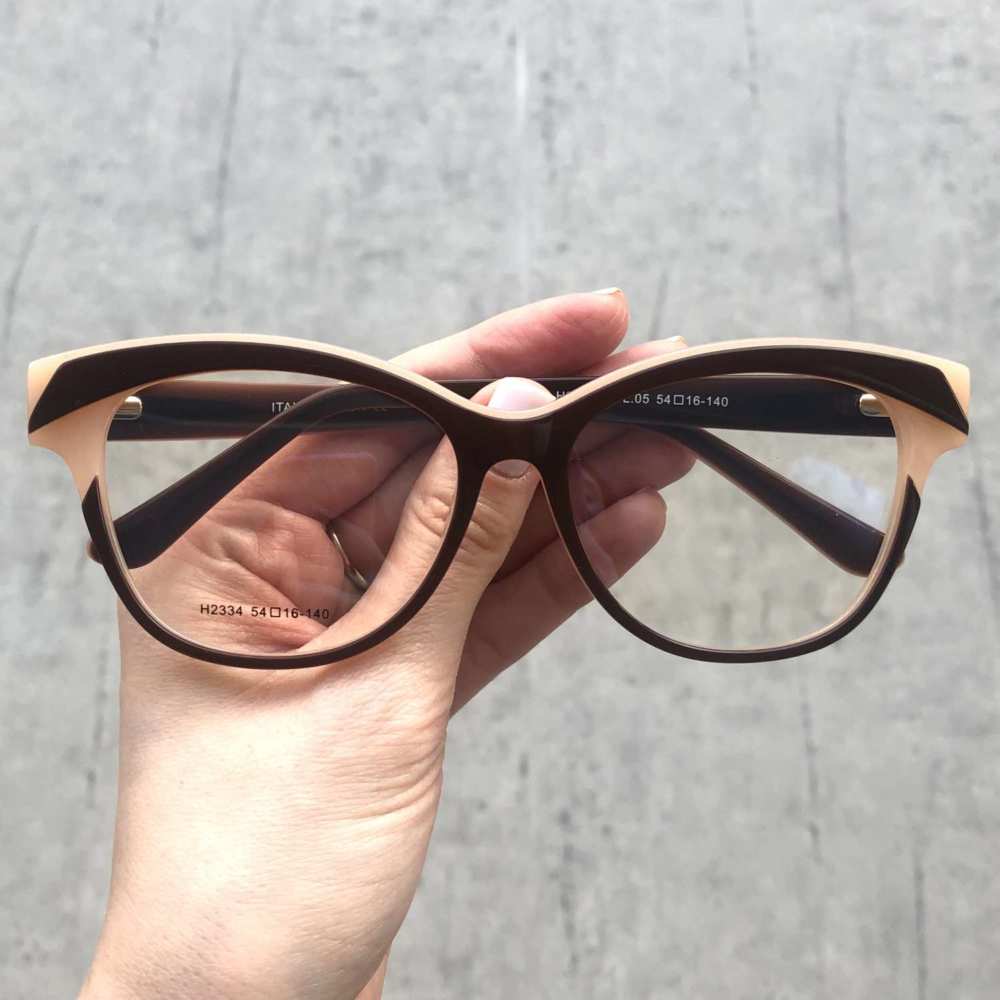 oticagriss armacao para grau retangular 165 marrom com nude