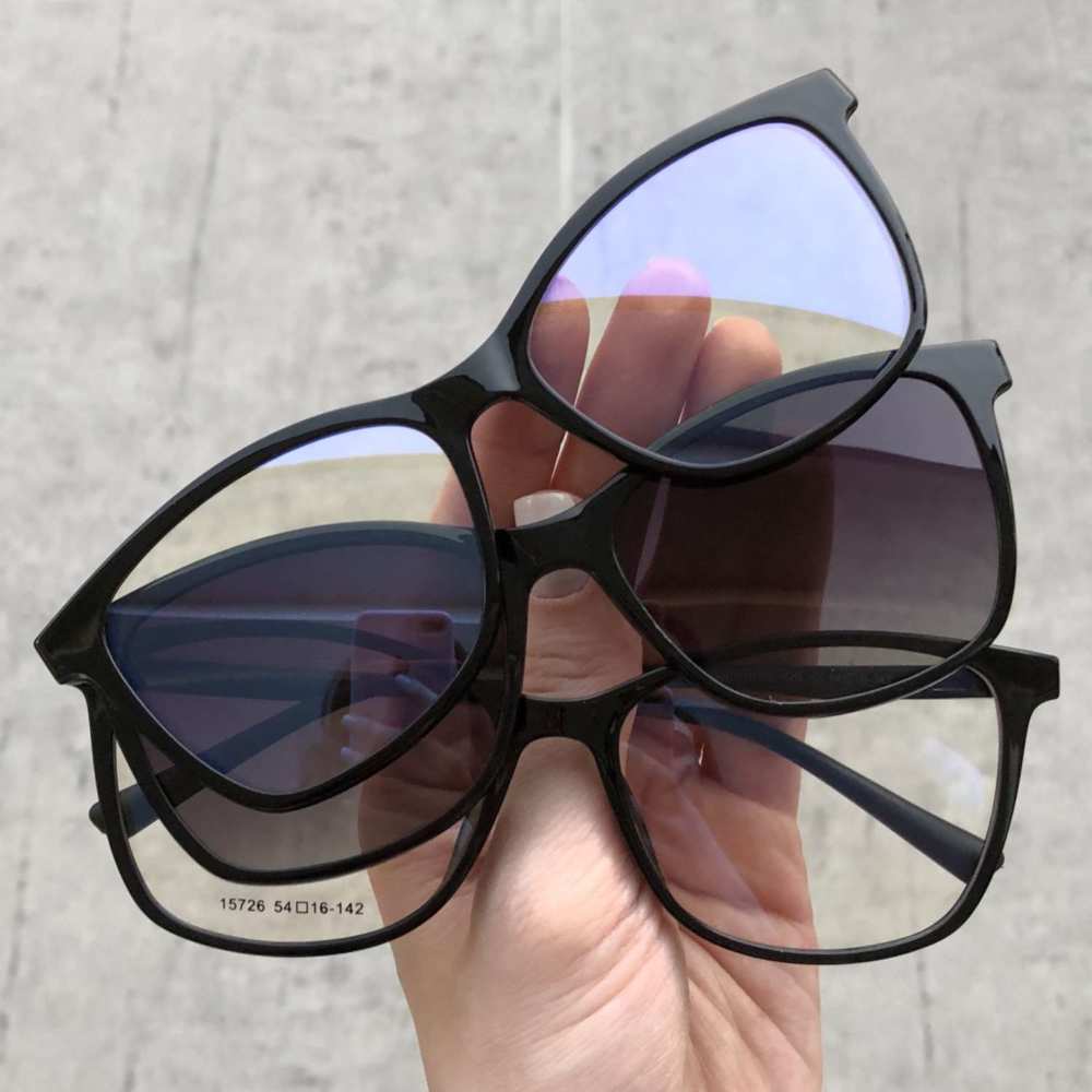 oticagriss oculos clip on retangular 168 preto