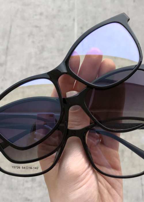 oticagriss oculos clip on retangular 168 preto