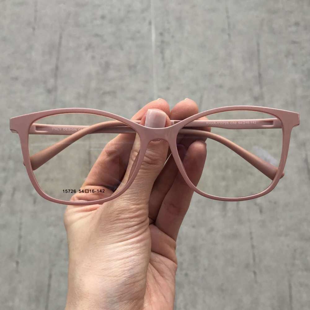 oticagriss oculos clip on retangular 168 rosa 1