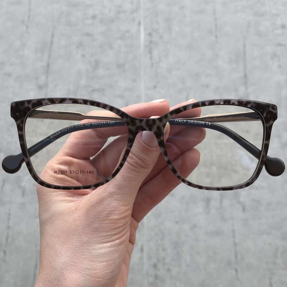 oticagriss oculos de grau quadrado preto rajado 170