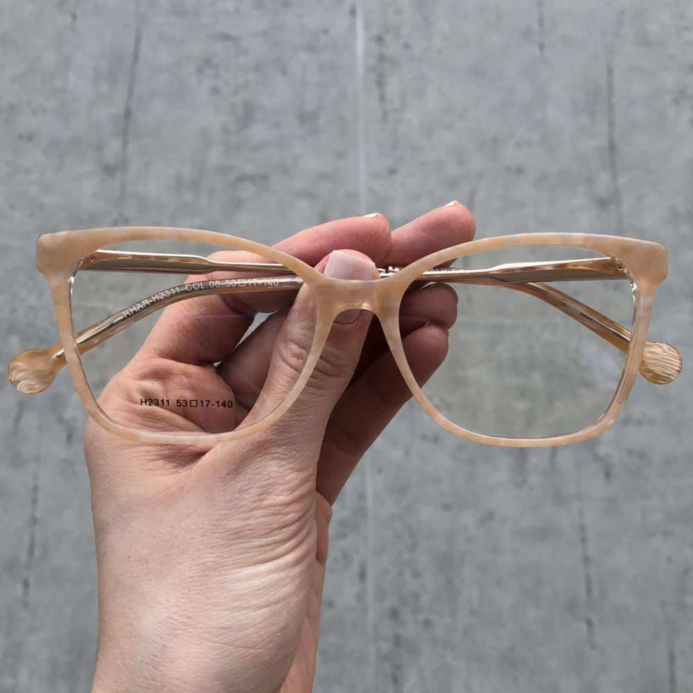 oticagriss oculos de grau quadrado salmao 170