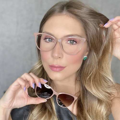 oticagriss oculos clip on gatinho nude 186