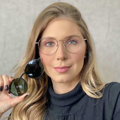 oticagriss oculos clip on redondo grafite 185 8