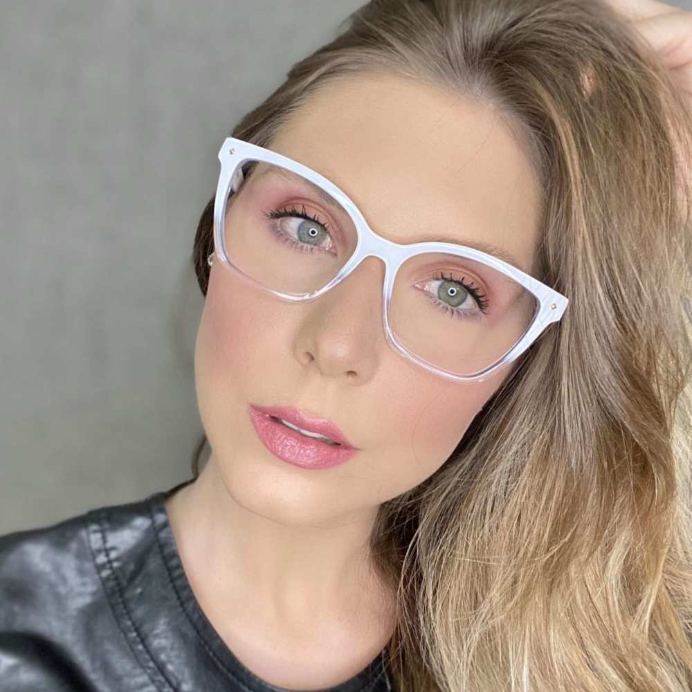 oticagriss oculos de grau quadrado transparente com branco183 oticagriss oculos de grau quadrado transparente com branco183