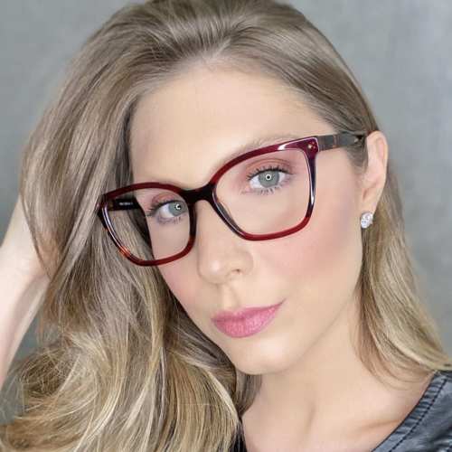 oticagriss oculos de grau quadrado vermelho com tartaruga183