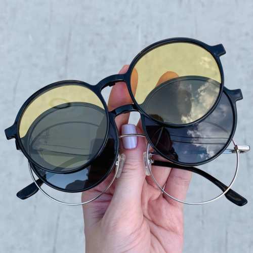 oticagriss oculos clip on redondo prata 185 4