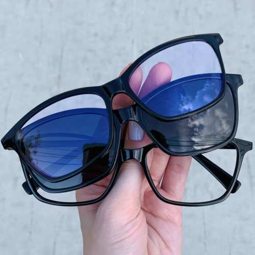 oticagriss oculos clip on retangular preto 193
