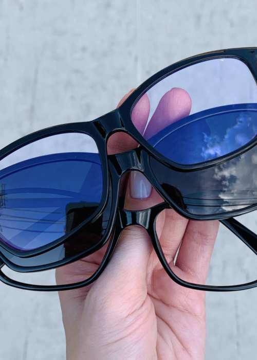 oticagriss oculos clip on retangular preto 193