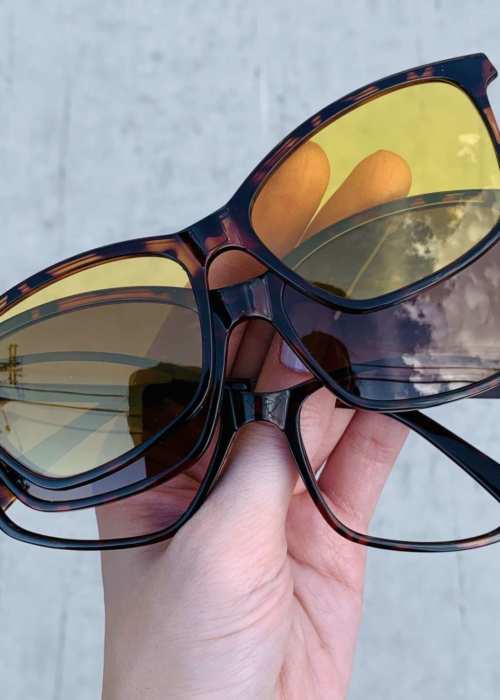 oticagriss oculos clip on retangular tartaruga 193