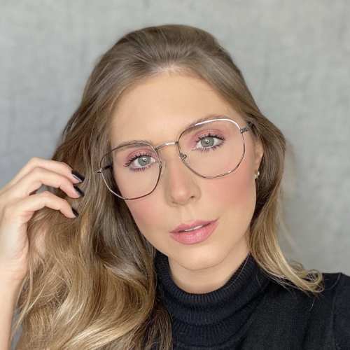oticagriss oculos de grau hexagonal prata 192