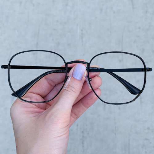 oticagriss oculos de grau hexagonal preto 192