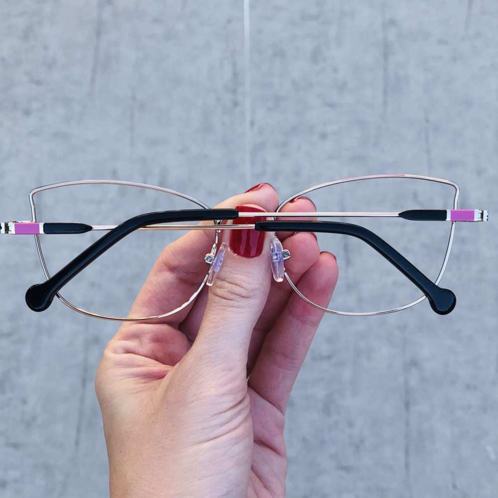 oticagriss oculos de grau quadrado dourado com preto 194 2