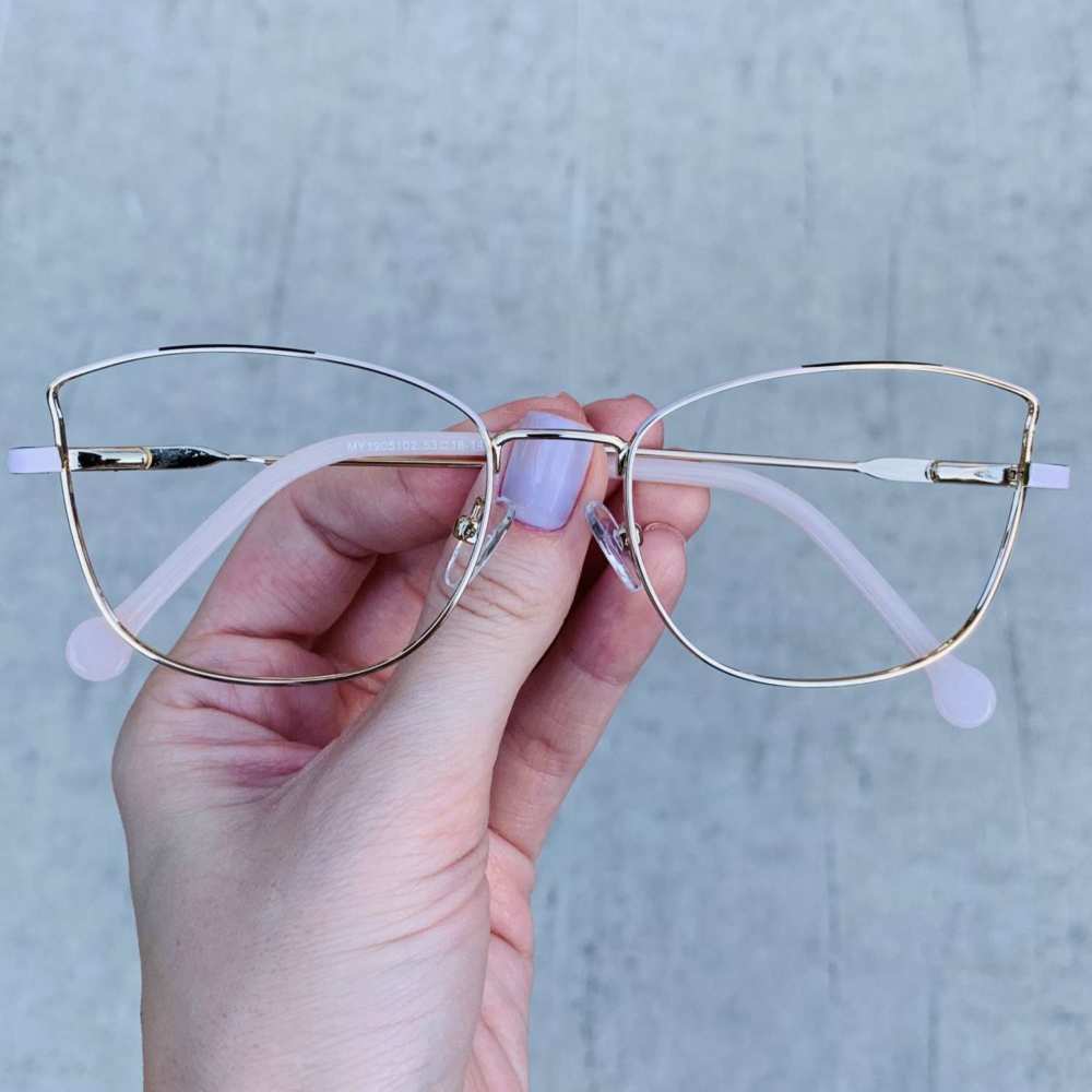 oticagriss oculos de grau quadrado dourado com rosa 194 oticagriss oculos de grau quadrado dourado com rosa 194