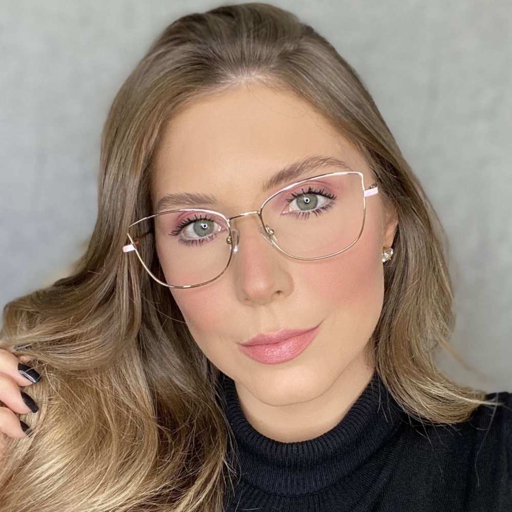 oticagriss oculos de grau quadrado dourado com rosa 194 3 oticagriss oculos de grau quadrado dourado com rosa 194 3
