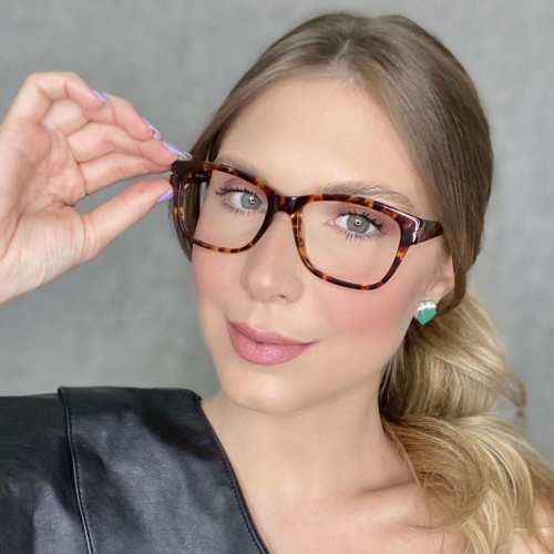 oticagriss oculos de grau retangular rajado 188