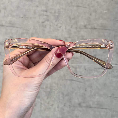 oticagriss oculos de grau gatinho rosa 195