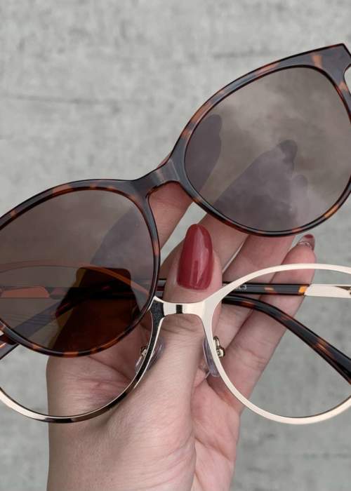 oticagriss oculos clip on tartaruga 205