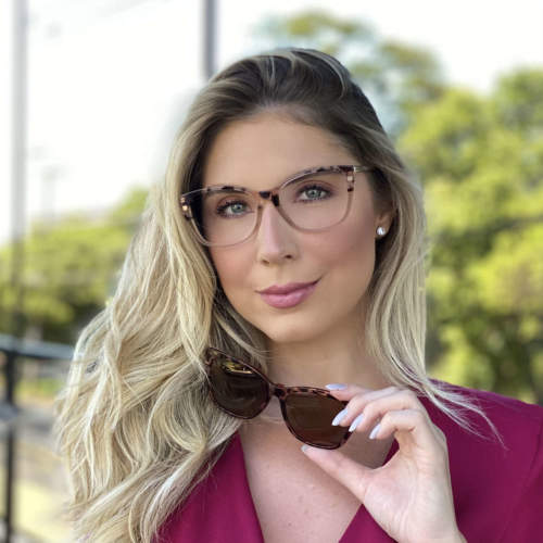 Óculos Clip On 2 em 1 Gatinho em Acetato Nude com Tartaruga 228