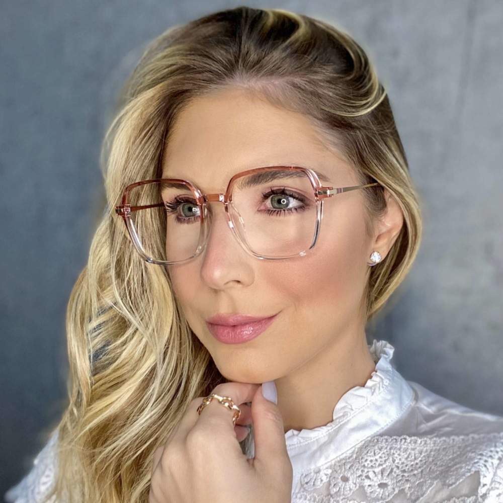 oticagriss oculos de grau quadrado rosa 208 1