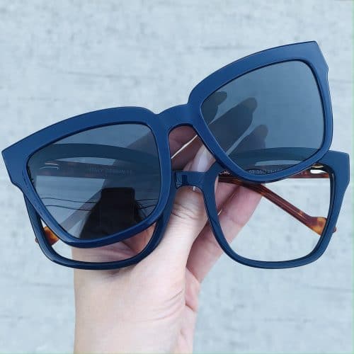 oticagriss oculos clip on em acetato quadrado azul 227