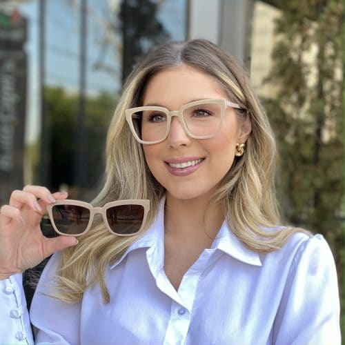 oticagriss oculos clip on em acetato quadrado nude 227 4