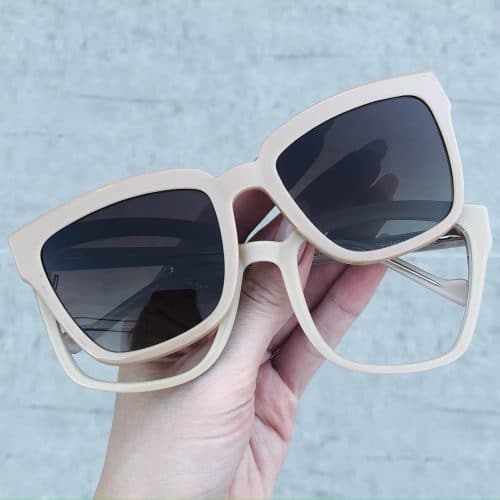 oticagriss oculos clip on em acetato quadrado nude 227