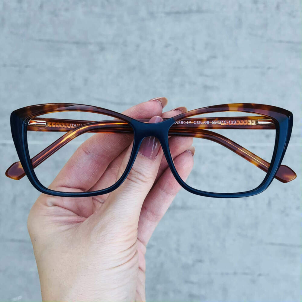 oticagriss oculos de grau em acetato gatinho azul 216