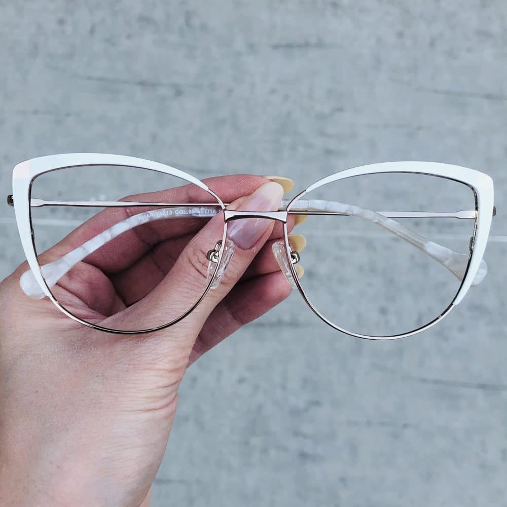 oticagriss oculos de grau em metal gatinho branco 222 oticagriss oculos de grau em metal gatinho branco 222