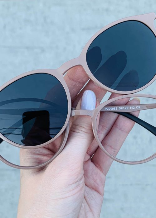 oticagriss oculos clip on 2 em 1 redondo nude 241