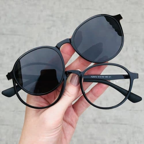 oticagriss oculos clip on 2 em 1 redondo preto 237