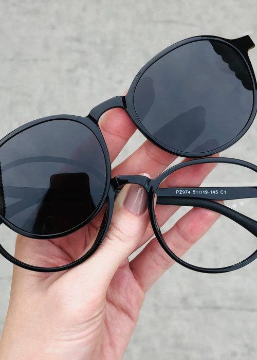 oticagriss oculos clip on 2 em 1 redondo preto 237