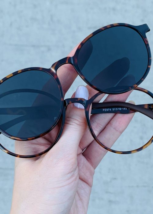 oticagriss oculos clip on 2 em 1 redondo tartaruga 237