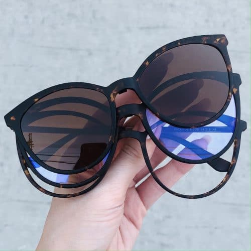 oticagriss oculos clip on 3 em 1 gatinho 230 tartaruga