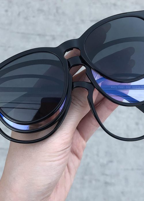 oticagriss oculos clip on 3 em 1 retangular preto 231