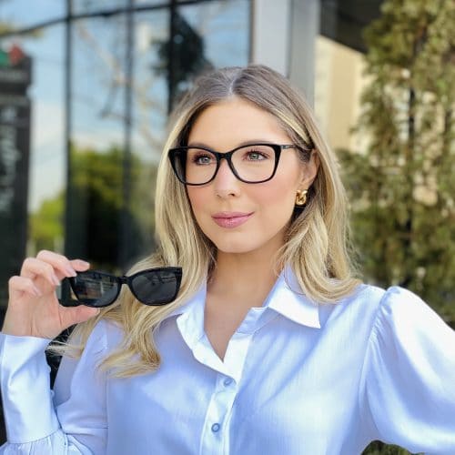 oticagriss oculos clip on em acetato gatinho preto 228 4