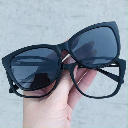 oticagriss oculos clip on em acetato gatinho preto 228