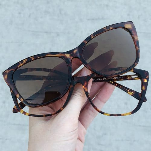 oticagriss oculos clip on em acetato gatinho tartaruga 228