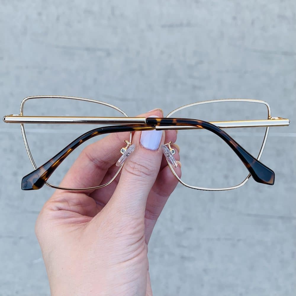 oticagriss oculos de grau gatinho de metal dourado 235 1