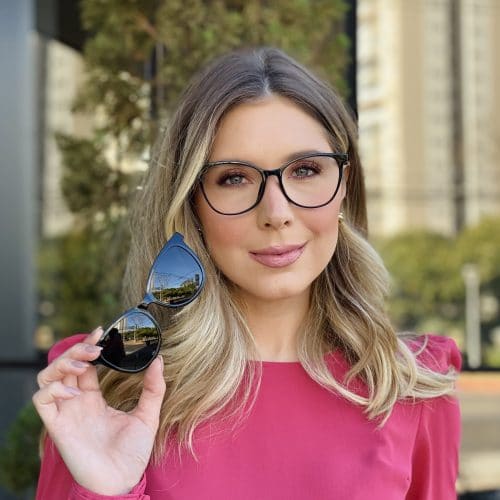 oticagriss oculos clip on 2 em 1 gatinho em acetato preto 248 5