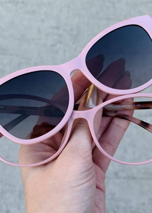 oticagriss oculos clip on 2 em 1 gatinho em acetato rosa 248