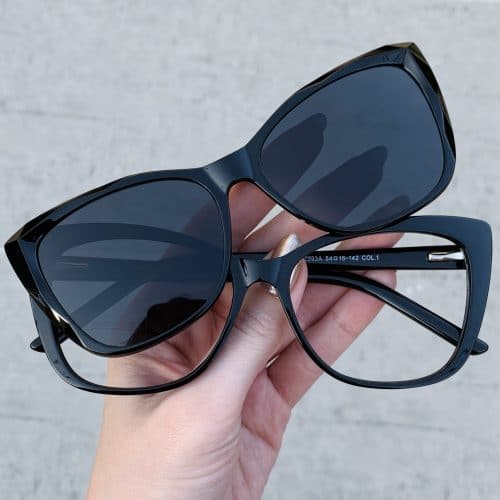 oticagriss oculos clip on 2 em 1 gatinho preto 244