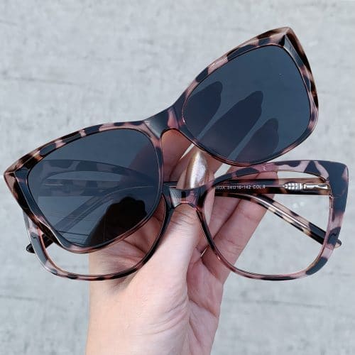 oticagriss oculos clip on 2 em 1 gatinho rosa 244