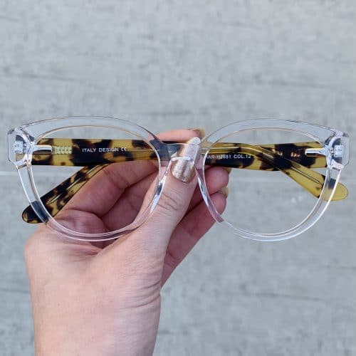 oticagriss oculos de grau redondo em acetato transparente 245