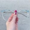 oticagriss oculos de grau gatinho azul com transparente 254 oticagriss oculos de grau gatinho azul com transparente 254
